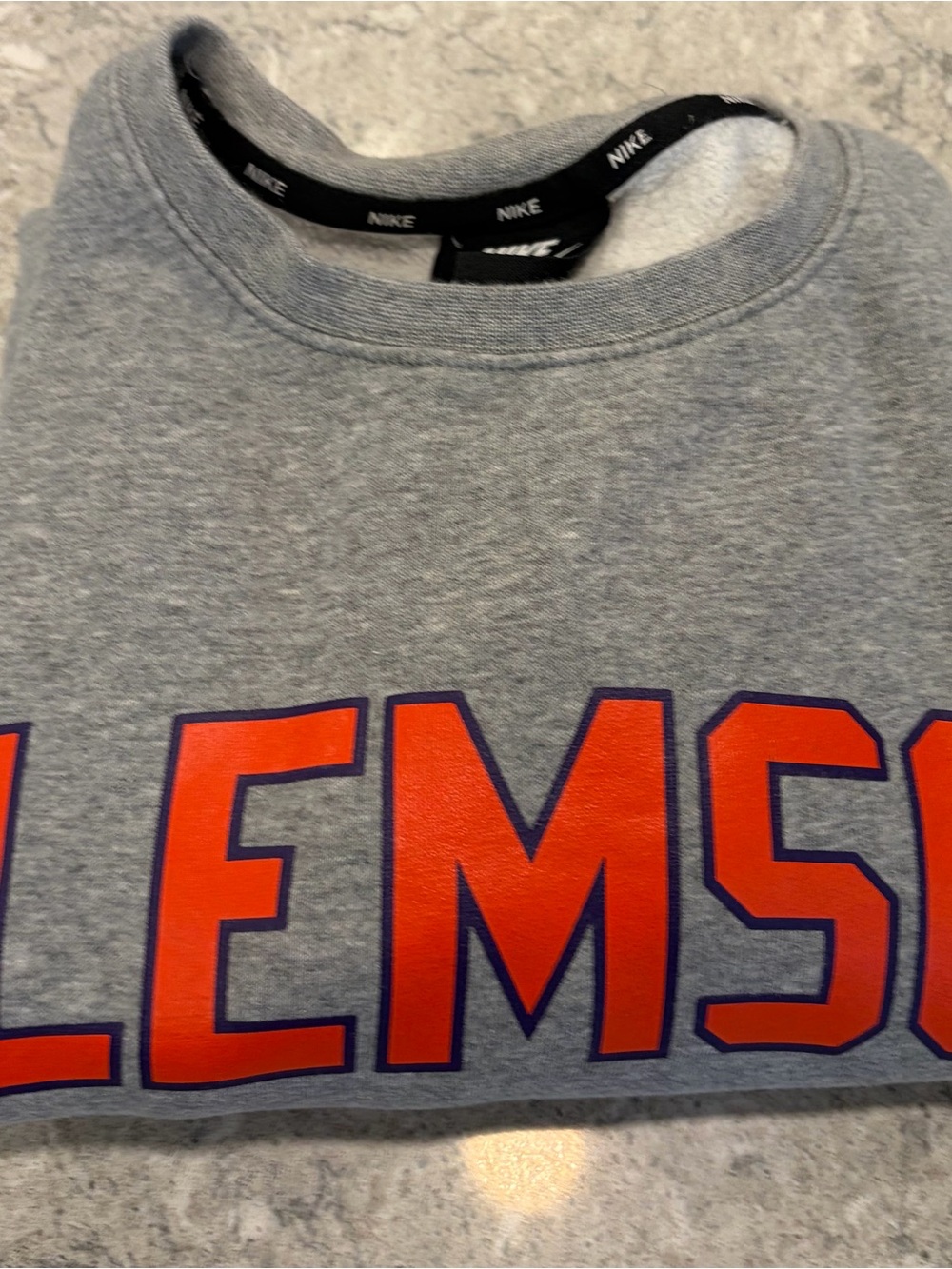 Clemson Tigers Nike Gray Crewneck Sweatshirt-Large - Picture 6 of 6